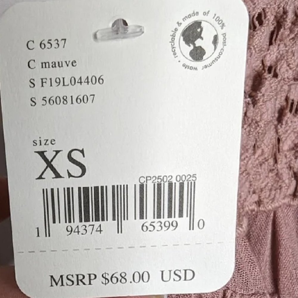 Free People Adella Cami Lace Bralette Top Intimately Dusty Mauve NWT - Picture 9 of 9